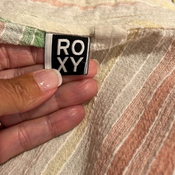 ROXY Pastel Striped Button Down Shirt Sz S - Picture 5 of 6